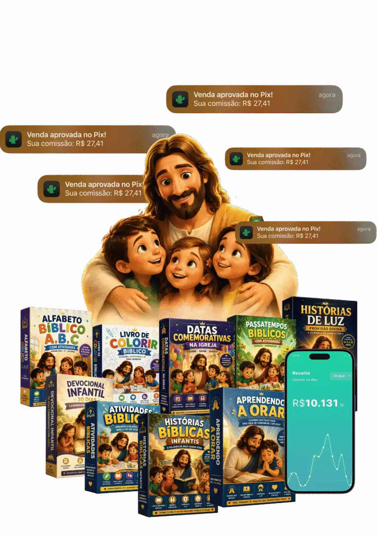 Crianças felizes com Jesus, promovendo histórias bíblicas e atividades infantis para aprendizado esp.